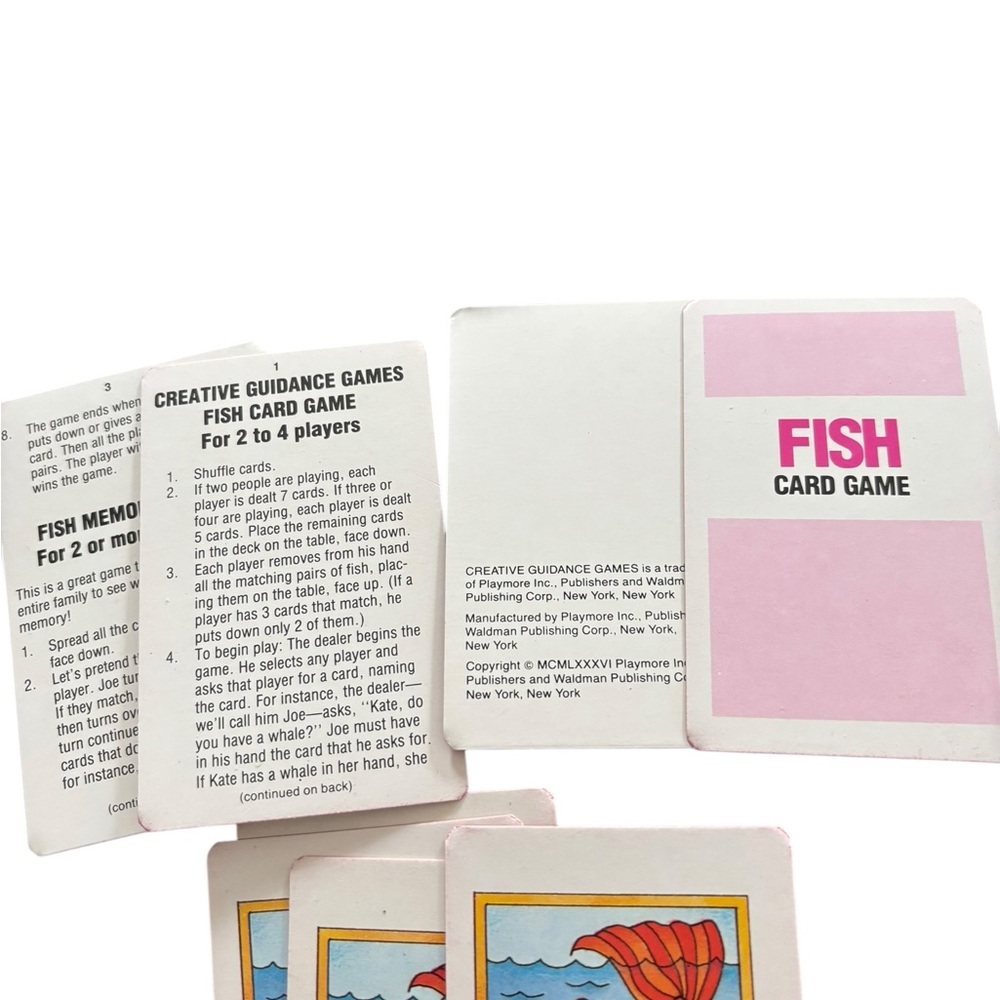 Lot 2 VTG 1986 Creative Guidance Childrens Games Old Maid Go Fish Cards IN Box - Picture 7 of 7